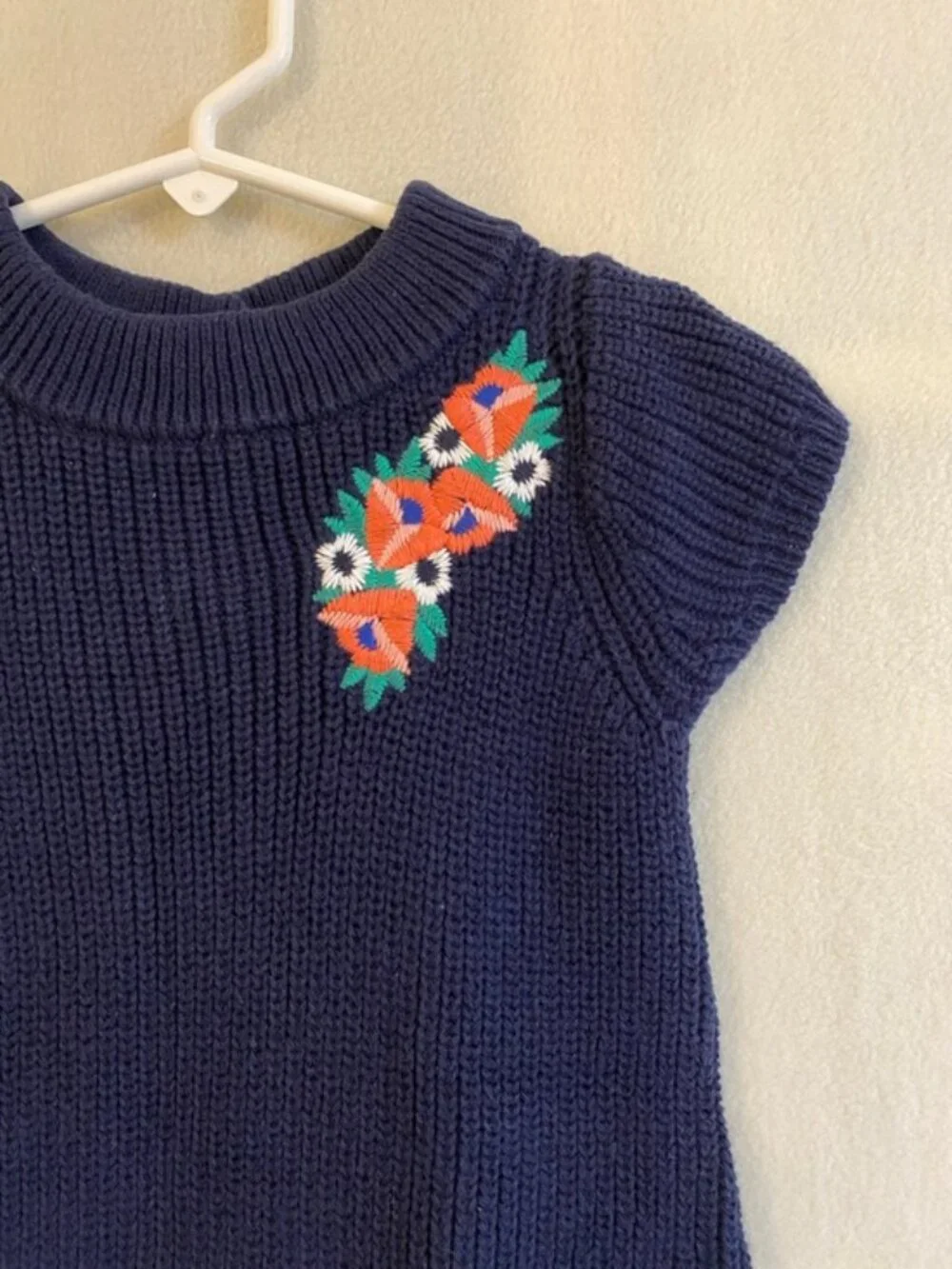 Janie & Jack 2T navy blue cotton drop waist sweater dress